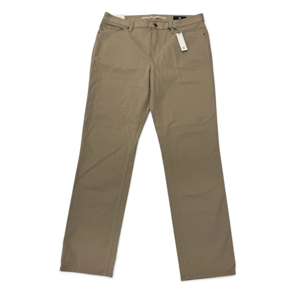 Banana Republic Slim Fit Traveler Pants Jeans Mens 34x30 Khaki Tan Italian NWT